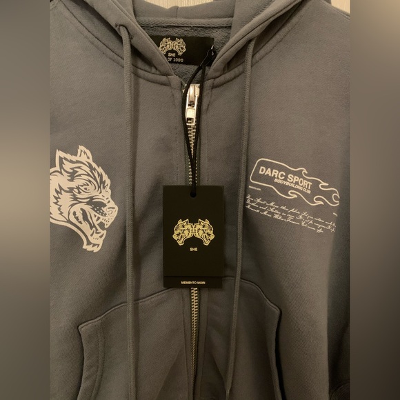 Darc Sport 🐺MEMENTO MORI 2024 "SAGE" (CROPPED) ZIP HOODIE IN GREEK STONE SMALL - Picture 8 of 14